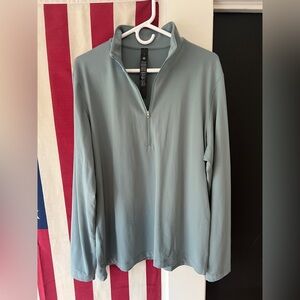 Lululemon Soft Jersey Half Zip; Large; Light Green